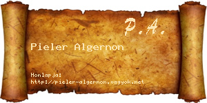 Pieler Algernon névjegykártya